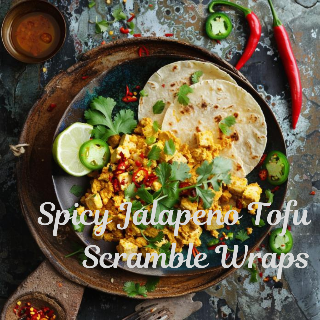Spicy Jalapeno Tofu Scramble Wraps